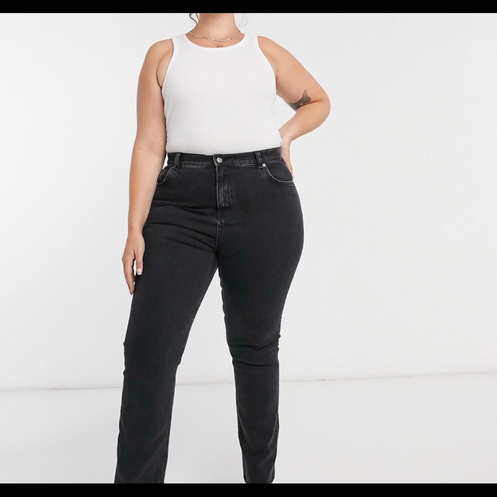 ASOS Design Curve High Rise Strech Flare Jeans.